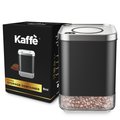 Kaffe Coffee Storage Container - Squared- Black/Stainless Steel - 8oz KF3020S